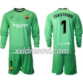 FC Barcelona Golmanski TER Stegen 1 Dječji Komplet dresovi za nogomet 2020-2021 M001 Dugim Rukavima (+ kratke hlače)
